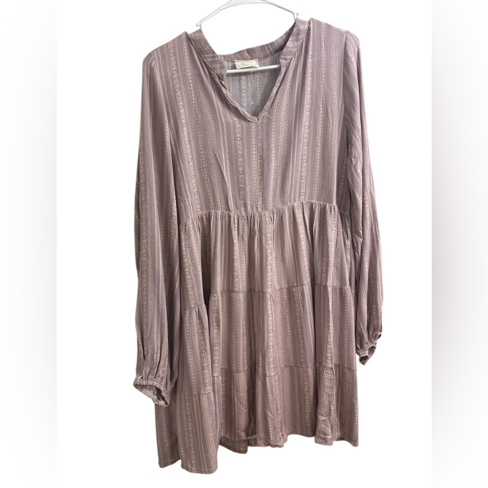1.4.3. Story by Line Up Pink Tiered Tunic with Mandarin Collar